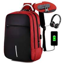 Mochila Laptop Espaçosa Notebook Volta as Aulas Alça Média Casual Executiva Viagem Multifuncional USB Fone de Ouvido