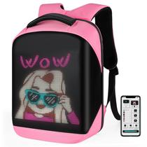 Mochila LED Gelrova com tela colorida de 17 polegadas Pink City Mochila LED Gelrova com tela colorida de 17 polegadas Pink City