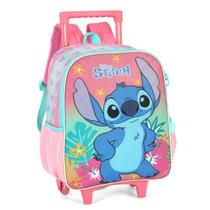 Mochila Lilo Stitch Escolar Infantil Rosa Menina De Rodinha