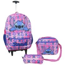 Mochila Lilo Stitch rodinha Lancheira Térmica e Estojo Mochila Lilo Stitch rodinha Lancheira Térmica e Estojo