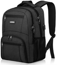 Mochila Liokesa Black Water Resistant com carregador USB 30L