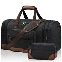 Mochila Litvyak 50L Canvas Travel Overnight Gym Bag preta Mochila Litvyak 50L Canvas Travel Overnight Gym Bag preta