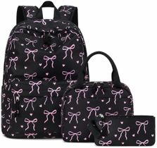 Mochila LOIDOU 40 cm Preta com Gravata Borboleta Conjunto 3 em 1 Mochila LOIDOU 40 cm Preta com Gravata Borboleta Conjunto 3 em 1