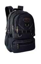 Mochila Lona Modelo Jeans Escolar Bolsa Trabalho Masculina Feminina Moda
