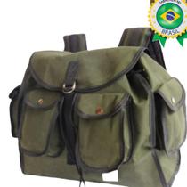 Mochila lona para ferramentas camping pesca M verde Ref.0001