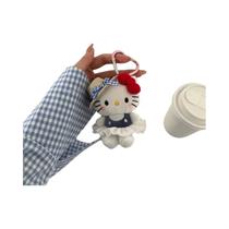 Mochila Love Hello Kitty Com Chaveiro De Pelúcia Kawaii Em Couro Preto, Brinquedo Fofo Para Meninas Mochila Love Hello Kitty Com Chaveiro De Pelúcia Kawaii Em Couro Preto, Brinquedo Fofo Para Meninas