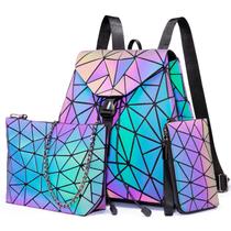 Mochila LOVEVOOK Geometric Luminous para mulheres holográfica Mochila LOVEVOOK Geometric Luminous para mulheres holográfica