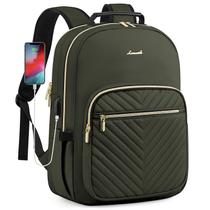Mochila LOVEVOOK Laptop Army Green para mulheres de 15,6" com porta USB
