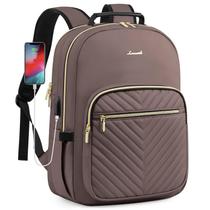 Mochila LOVEVOOK Laptop para mulheres de 17 polegadas em nylon marrom