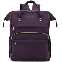 Mochila LOVEVOOK para laptop feminina de 17 polegadas com carregamento USB roxo escuro