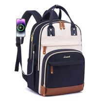 Mochila LOVEVOOK para mulheres, laptop, 15,6", impermeável, bege