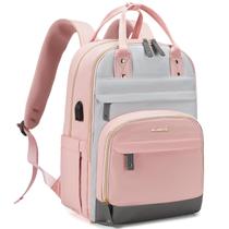 Mochila LOVEVOOK para mulheres, laptop, 15,6", impermeável, cinza-rosa Mochila LOVEVOOK para mulheres, laptop, 15,6", impermeável, cinza-rosa