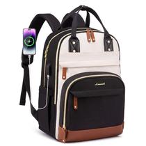 Mochila LOVEVOOK para mulheres, laptop, 18 polegadas, impermeável, bege Mochila LOVEVOOK para mulheres, laptop, 18 polegadas, impermeável, bege