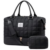 Mochila LOVEVOOK Puffer Large 45L para mulheres que viajam, preta