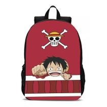 Mochila Luffy e Caveira Pirata Anime em Alto Mar Infantil Meninos Novidade