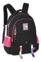Mochila Luluca Bolsa Escolar Juvenil Feminina Premium Preto