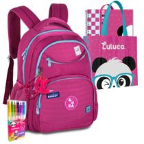 Mochila Luluca Escolar Notebook Resistente Lançamento Kit