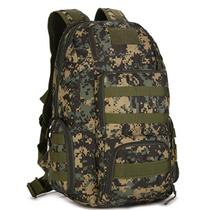 Mochila Mala Bolsa 25L Camuflada Casual Acampamento Verão Corrida Semi Impermeável Verde camuflado