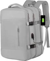 Mochila Mala de Bordo Expansível até 45L Para Viagem Faculdade Trabalho Impermeavel Alça Acolchoada Reforçada USB Mochila Mala de Bordo Expansível até 45L Para Viagem Faculdade Trabalho Impermeavel Alça Acolchoada Reforçada USB