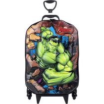 Mochila Mala de Rodinhas Infantil Escolar 3D Hulk Maxtoy