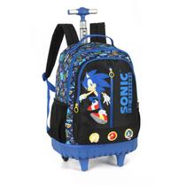 Mochila Mala Escolar Infantil Com Rodinhas e Alça Regulável Sonic Filme Games Aula Escola UP4YOU