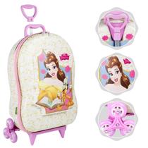 Mochila Mala escolar infantil de 3 rodinhas e Relevo 3D - Max Toy