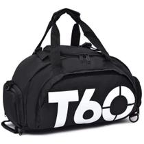 Mochila Mala T60 Para Academia Natação Camping na Cor Preta