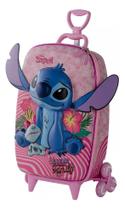 Mochila Malinha Escolar Infantil Lilo Stitch 3d Rodinhas Grande