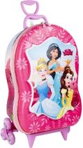 Mochila Malinha Infantil Princesas Rosa c 6 rodinhas Maxtoy