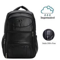 Mochila Masculina Couro Escolar Faculdade Reforçada Notebook Impermeável