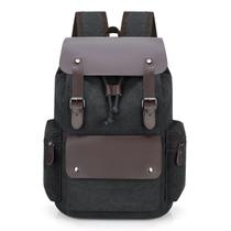 Mochila Masculina de Lona Retrô Notebook Estudante Escola Viagem Trabalho Resistente Reforçada