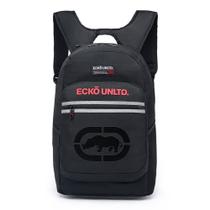 Mochila Masculina e Feminina Ecko Bolsa Reforçada Moderna Espaçosa Preta ideal para Escola Faculdade Trabalho Super Resistente
