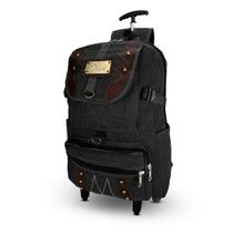 Mochila Masculina Escolar De Rodinha Lona Reforçada Grande - DL Mochilas