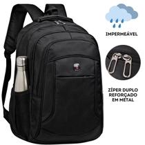 Mochila Masculina Escolar Impermeável Resistente Grande Cor:Preto