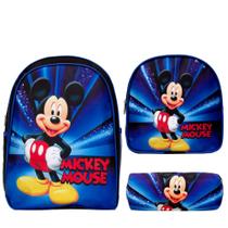 Mochila Masculina Escolar Juvenil 3D Mickey Mouse Aulas