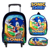 Mochila Masculina Escolar Juvenil Passeio Sonic C/ Rodinha