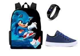 Mochila Masculina Estampada Mais Tenis E Relogio Juvenil Top Mochila Masculina Estampada Mais Tenis E Relogio Juvenil Top