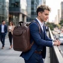 Mochila Masculina Executiva ACO Notebook 15.6 Reforçada Elegante Vegana Trabalho Viagem