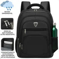 Mochila Masculina Feminina Escolar Juvenil Impermeável Resistente Grande Cor:Preto