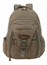 Mochila Masculina Feminina Escolar Notebook Reforçada Em Lona JA9606 Bege Mochila Masculina Feminina Escolar Notebook Reforçada Em Lona JA9606 Bege