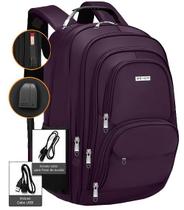 Mochila Masculina Feminina Notebook Escolar Faculdade Viagem Dia a Dia Reforçada Resistente a Água Marcador de Bagagem Saida usb Fone