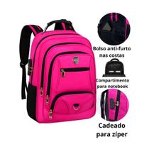 Mochila Masculina Impermeável Anti-Furto Com Cadeado Bolso Nas Costas Reforçada Grande CHL 48A-65
