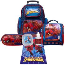 Mochila Masculina Infantil Homem Aranha Rodinha E Acessórios