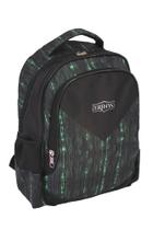 Mochila Masculina Infantil LS Erínys Preto Com Verde Alec 2 Divisões - MO4521