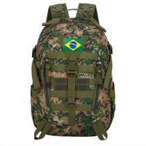 Mochila masculina militar Tática 40l Reforçada Impermeável + patch bandeira do brasil varias cores escolha a sua - shopmanu
