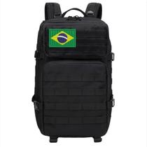 Mochila masculina militar Tática 40l Reforçada Impermeável + patch bandeira do brasil varias cores escolha a sua - shopmanu