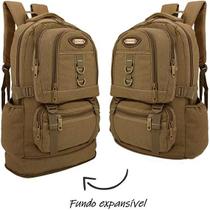 Mochila Masculina Notebook 15.6 Lona Fundo Expansível