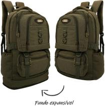 Mochila Masculina Notebook 15.6 Lona Fundo Expansível