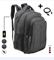Mochila Masculina Para Notebook Com Cabo USB Bolsa Feminina Escolar Resistente