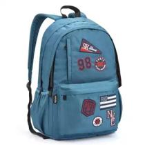Mochila Masculina Patches - Seanite Cor:Azul Mochila Masculina Patches - Seanite Cor:Azul